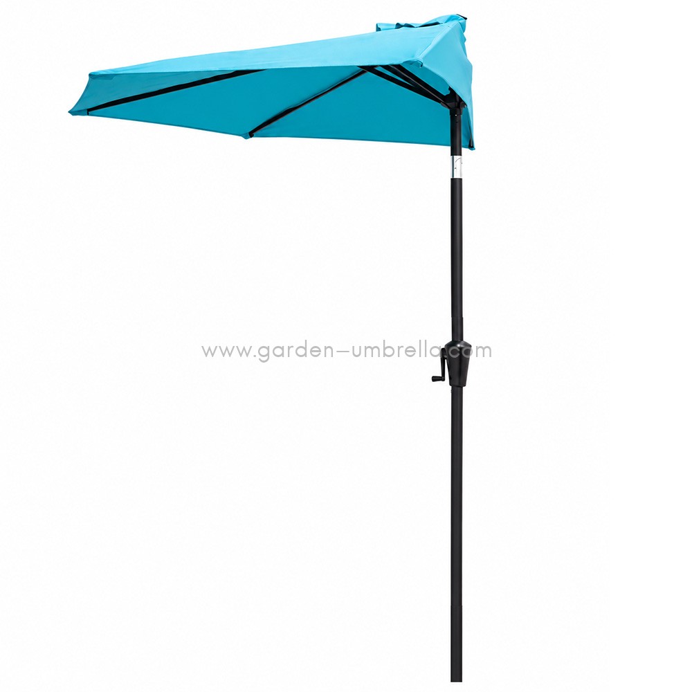 Space-Saving Half Market Umbrella | Center Pole Patio Umbrella for Wall-Side Outdoor Use OFP-201