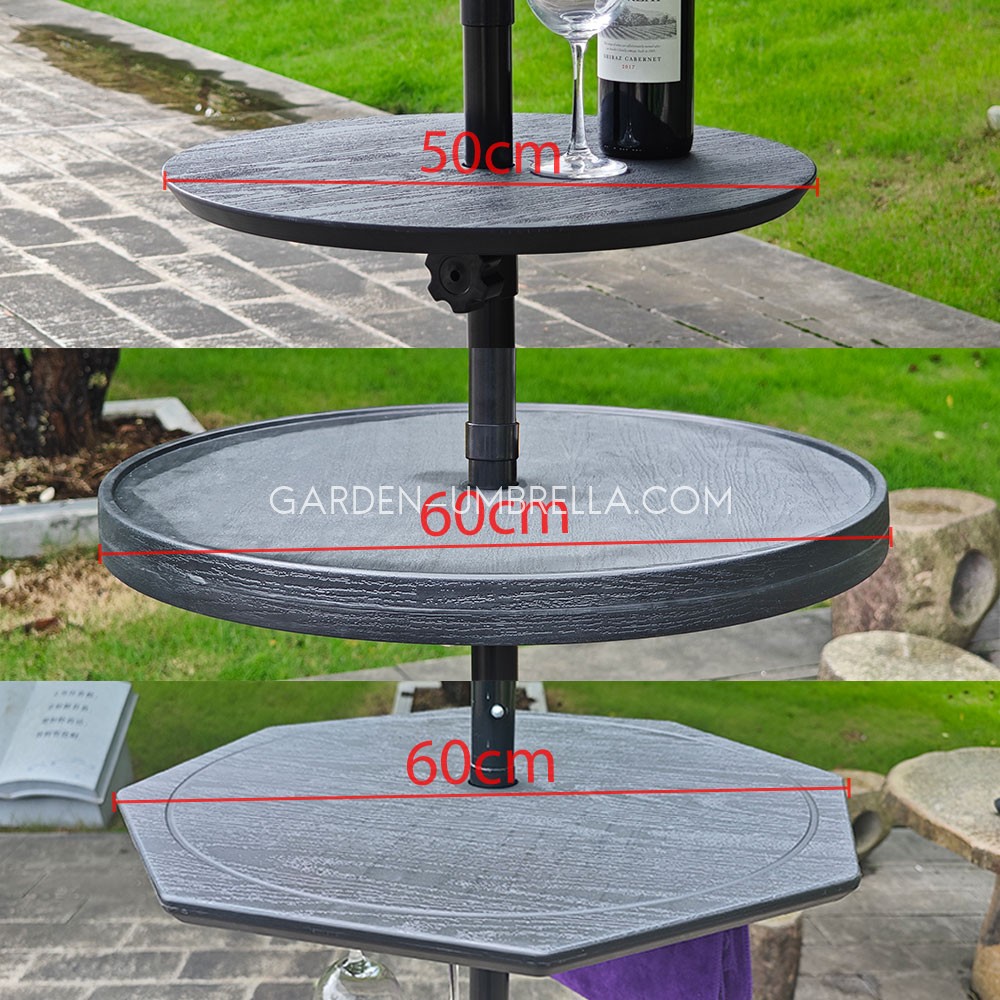 Octagonal Patio Umbrella Pole Table Outdoor Parasol Umbrella Table Tray OFP-583