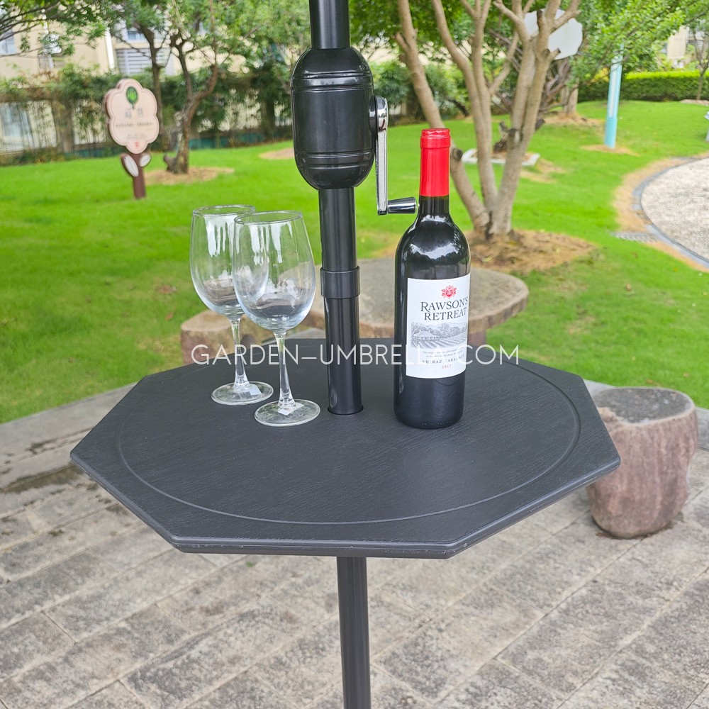 Octagonal Patio Umbrella Pole Table Outdoor Parasol Umbrella Table Tray OFP-583