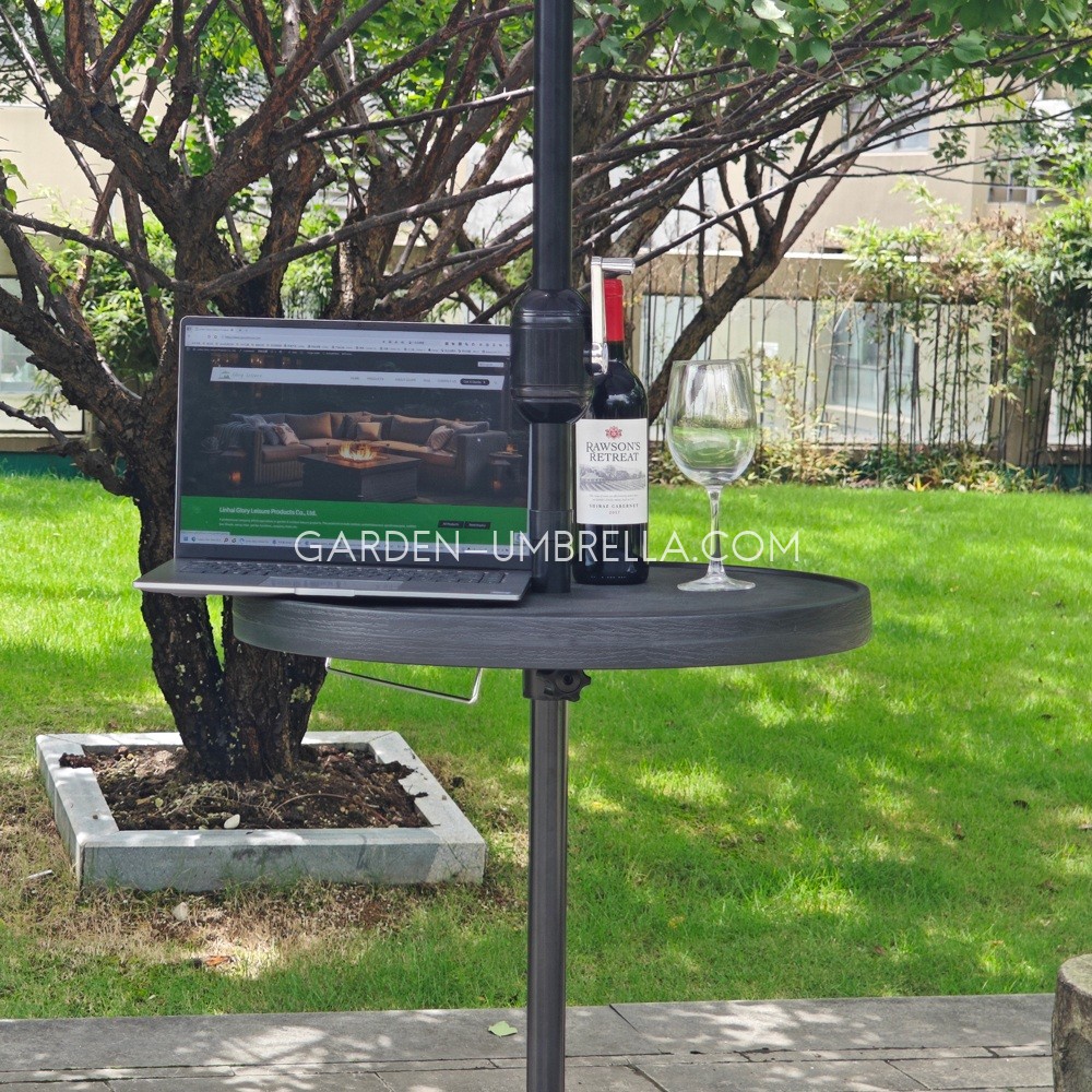 60 cm Round Patio Umbrella Pole Table Outdoor Umbrella Table Tray OFP-582