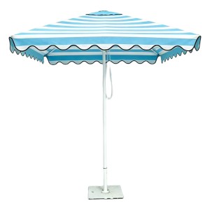 2x2m Square Market Umbrella with Scalloped Valance – Aluminum Frame