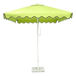 2x2m Square Market Umbrella with Scalloped Valance – Aluminum Frame OFP-098