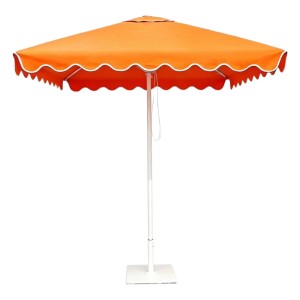 2x2m Square Market Umbrella with Scalloped Valance – Aluminum Frame OFP-098