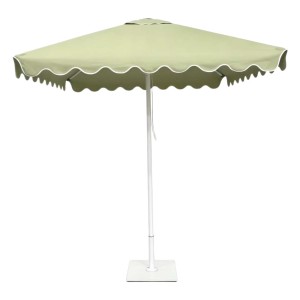 2x2m Square Market Umbrella with Scalloped Valance – Aluminum Frame OFP-098