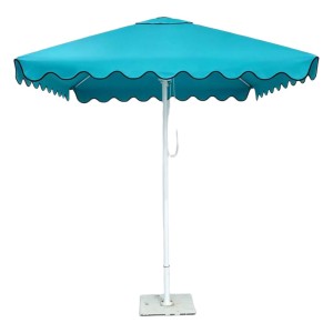 2x2m Square Market Umbrella with Scalloped Valance – Aluminum Frame OFP-098